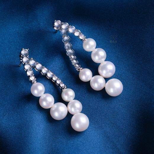 【星月齐辉】珍珠白翡耳坠-ZZ12411057 商品图0