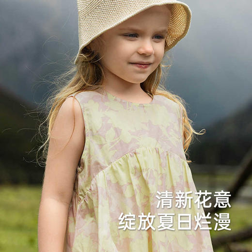 英氏女童连衣裙2025新款夏季女宝透气纯棉背心花苞裙YRLFJ2R038A 商品图2