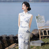 夏季青花瓷无袖新中式长款改良旗袍2025新款少女复古修身日常可穿旗袍ZA&WZY9345 商品缩略图1