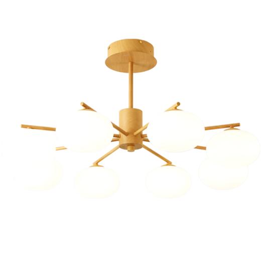 欧普（OPPLE）原木奶油风吊灯喜柿多多全光谱Ra95智能客卧餐厅 商品图5