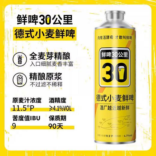 1L鲜啤30公里德式小麦 低温短保 0辅料0浸膏0添加 商品图1