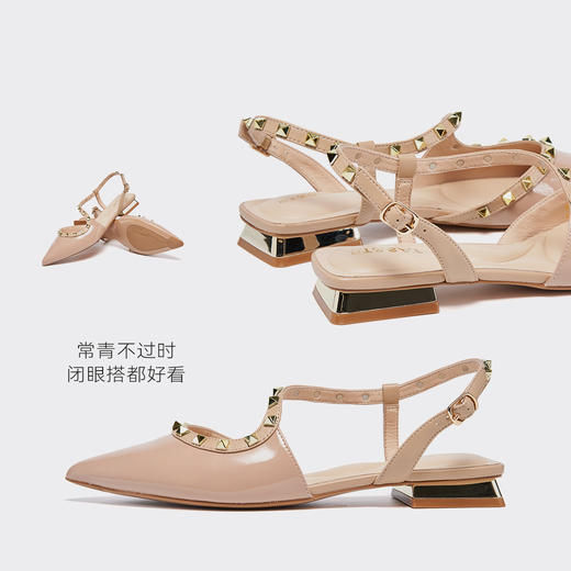 【铆钉系列】星期六铆钉尖头低跟中后空SSD1114472 商品图12