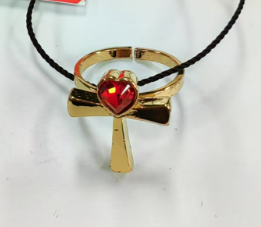 （文创）NNF- 手工16K镀金施华洛世奇水晶十字架开口戒指(ED15101)