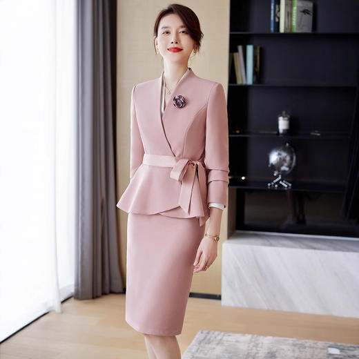 新闻播音艺考上镜服装，主持人正装紫色西装套装XZ-LLY8808 商品图2