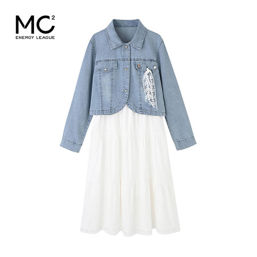 女装天丝牛仔外套配绣花棉布吊带裙套装-2561S5212021 商品图4