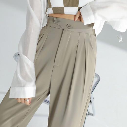 新款春夏季西装阔腿裤高腰垂感宽松直筒休闲裤显瘦百搭西裤女 商品图0