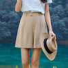 玳莎天丝亚麻短裤女2025年夏季新款微阔A版休闲通勤显瘦西装裤  FB36106 商品缩略图0