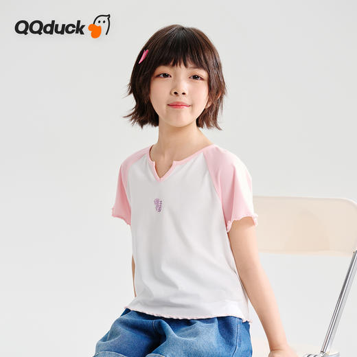【120-165】【可可鸭】女童夏季短袖T恤修身小短款 商品图8