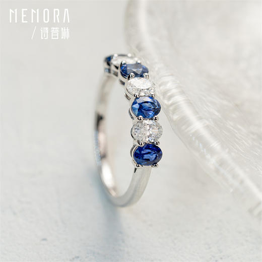 花园系列18k金蓝宝石戒指 闪耀宝石排戒女士礼物SR207201 商品图3