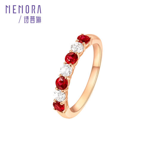 花园系列18k金红宝石戒指 闪耀宝石排戒女士礼物RR221102 商品图1
