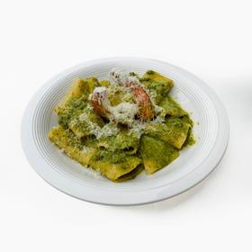 罗勒松子大圆粉配香煎虾仁