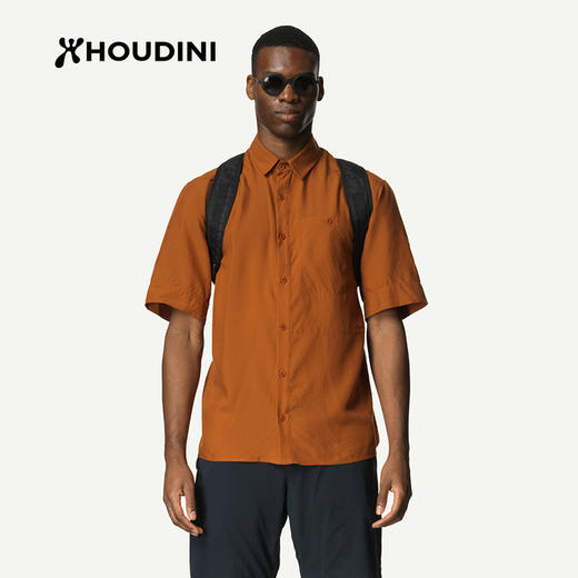 HOUDINI胡丁尼Tree Shortsleeve树男户外凉感莱赛尔天丝衬衫短袖 860051 商品图1