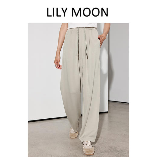 LILY MOON春夏莫代尔铜氨丝垂感阔腿裤LM1203 商品图2