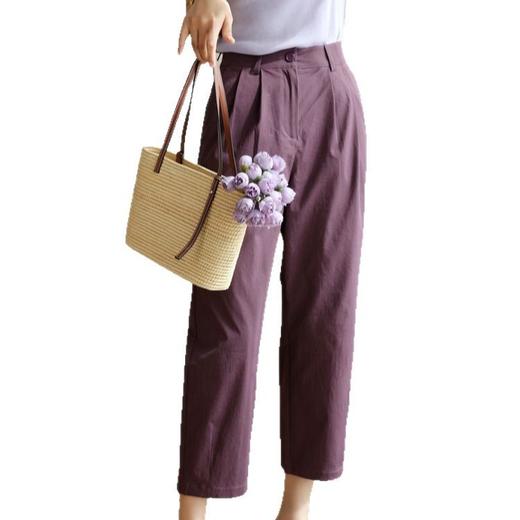 抗皱超态棉！2025轻盈薄款松紧高腰宽松显瘦直筒阔腿裤九分休闲裤女夏款！ 商品图4