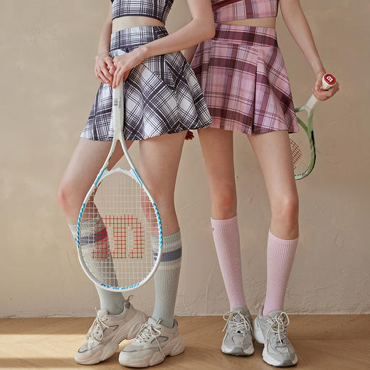 跃牌【洛水之神系列】夏季裸感运动裙瑜伽格子短裙防走光网球裙女320 商品图1