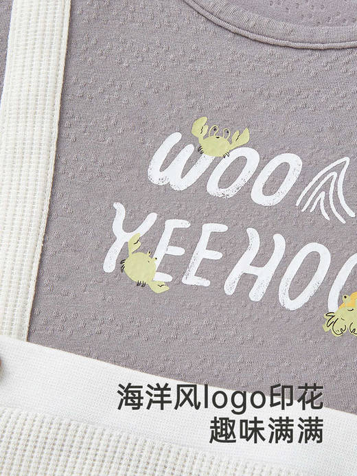 英氏婴儿衣服夏季短袖童装男童透气纯棉假两件连体衣YRHBJ2R030A 商品图3