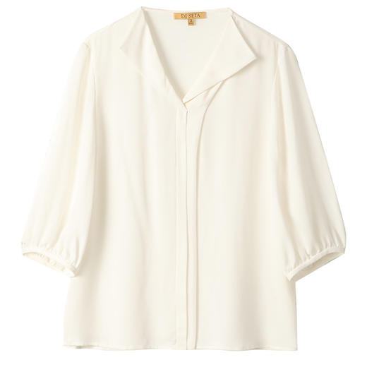 玳莎重磅真丝翻领衬衫女2025年夏季新款22姆米桑蚕丝七分袖上衣  FB31302 商品图4