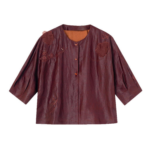 KQ-54822+54816香云纱真丝上衣女品牌两件套装桑蚕丝中式唐装2025新款七分袖夏季 商品图4