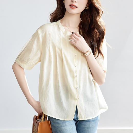 馥迦优雅简约圆领衬衫 商品图1