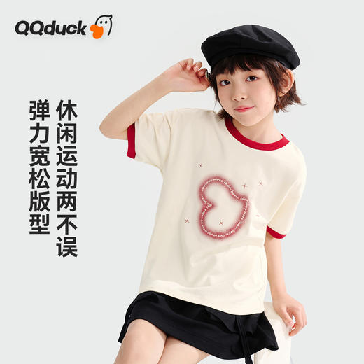 【新疆长绒棉】【120-165】【可可鸭】女童夏季短袖T恤休闲百搭（95%棉 5%氨纶） 商品图6