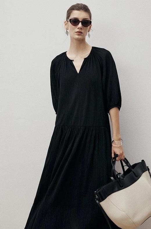 LPIUTY品牌直发！天丝木纹水波连衣裙 C12TJ-99903 商品图1