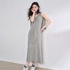 西遇无袖针织背心连衣裙女新款日常通勤灰色收腰长裙D0050393 商品缩略图2