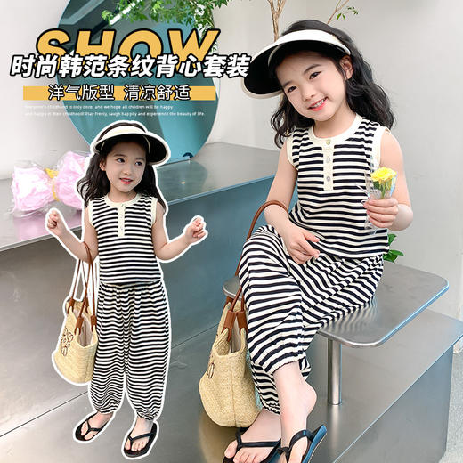 【多巴胺懒人套装】韩国潮流女童刺绣卡通短袖套装 洋气网红休闲两件套 商品图11