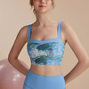 跃牌【洛水之神系列】油画瑜伽服背心美背一体式固定胸垫聚拢文胸726 商品缩略图0