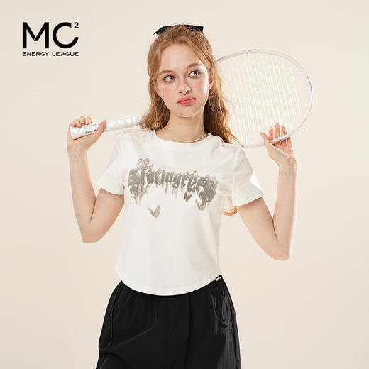 女装圆领晕染印花T恤-9008T5221035 商品图1