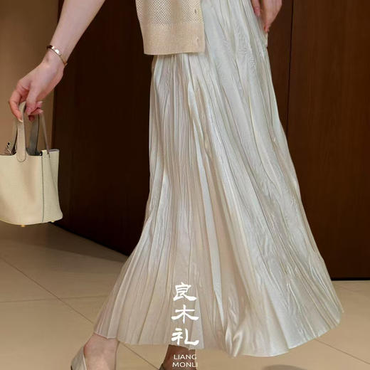 【卖完下架】良木礼垂感大裙摆氛围感百搭半身百褶裙(5885) 商品图0