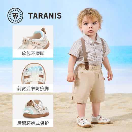 泰兰尼斯夏季新款包头凉鞋步前鞋男童女童防滑透气宝宝鞋赤足凉鞋 T07B5B6994 商品图1