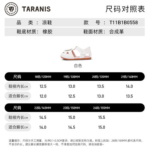 泰兰尼斯0-3岁女童透气软底可爱包头防滑学步凉鞋【夏款二阶段】 商品图8