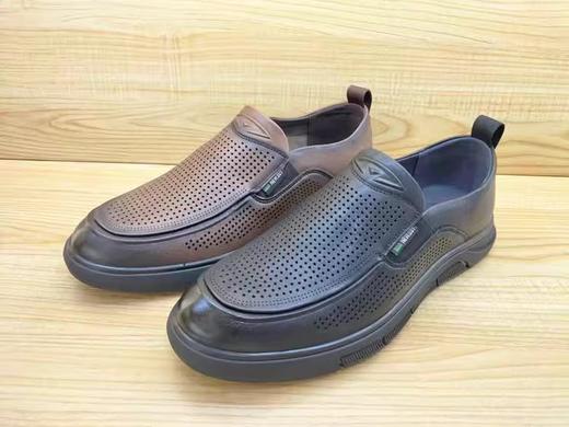 夏季新款豪行牛皮休闲男鞋13238291年轻冲孔透气板鞋凉鞋 商品图3