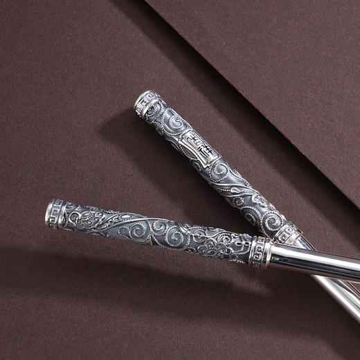 子佩集S999银【丰瑞吉祥】筷子摆件【KZ000125-2】纯银餐具祥云吉祥2503 商品图3