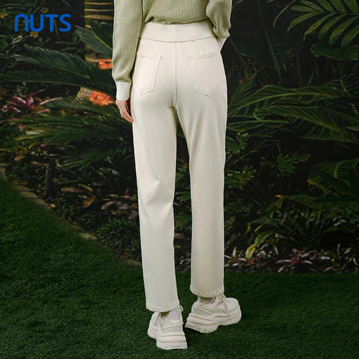 NUTS春秋新款白色高腰直筒显瘦气质时尚九分牛仔裤女413112235 商品图4