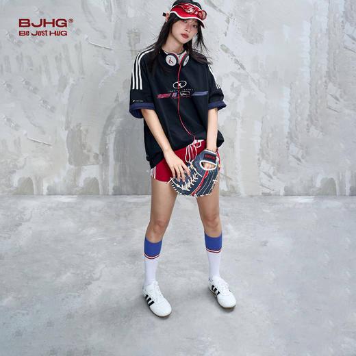 BJHG不计后果 泽西风复古t恤短袖女夏季2025新款凉感黑色短袖上衣 商品图2