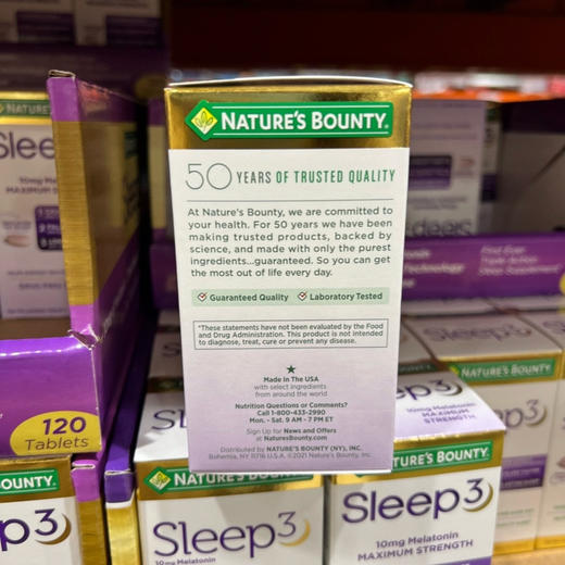 🇺🇸直邮特价只要258元🉐 包税包邮到手了🔥自然之宝Nature’s Bounty melatonin褪黑素120粒改善睡眠 商品图2