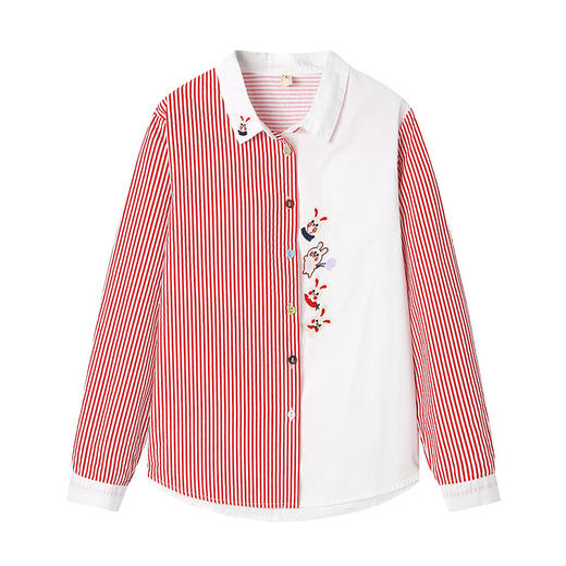 100棉衬衫文艺风卡通刺绣长袖CC9503 商品图4
