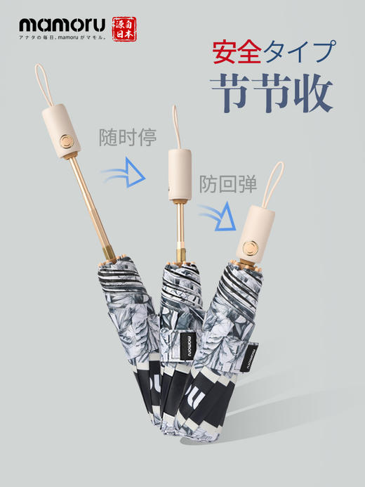 【Mamoru】三折茹伊印花自动晴雨两用伞防晒女防紫外线超轻便携 商品图7