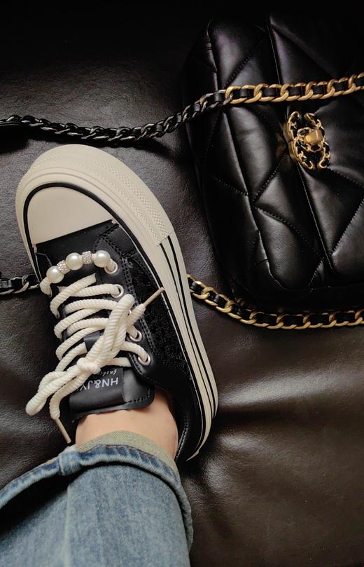 串珠子亮片透视厚底鞋 商品图10