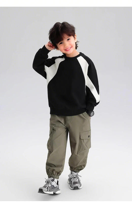 裁缝学苑TQ157男童卫衣秋冬款儿童拼接运动秋装中大童宽松上衣帅气男孩秋季 商品图1