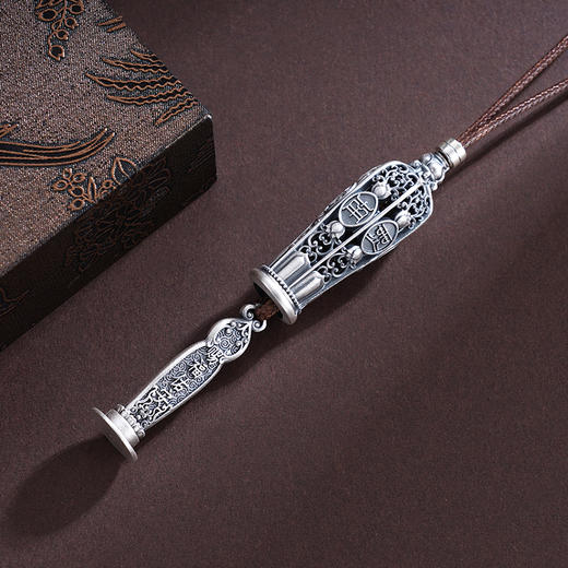 子佩集S925银【赐福佑安】套链【RJJ001】纯银项链仿古南无阿弥陀佛可抽出2503 商品图3