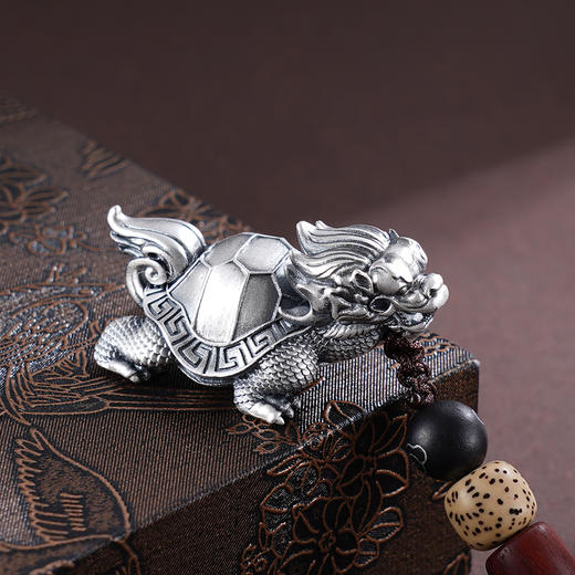 子佩集S999银【鸿运霸下】钥匙扣【GJ737】纯银小摆件赑屃  霸下2503 商品图1