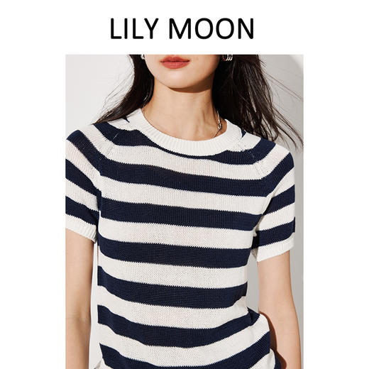 LILY MOON进口和纸纱天丝圆领套头针织衫LM1209 商品图3