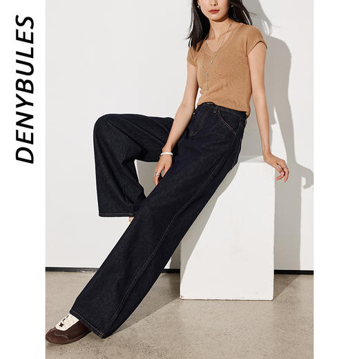 DENYBULES港风天丝棉麻阔腿拖地裤DB1120 商品图6