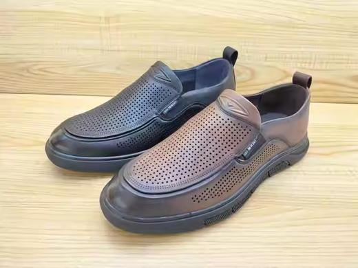 夏季新款豪行牛皮休闲男鞋13238291年轻冲孔透气板鞋凉鞋 商品图4