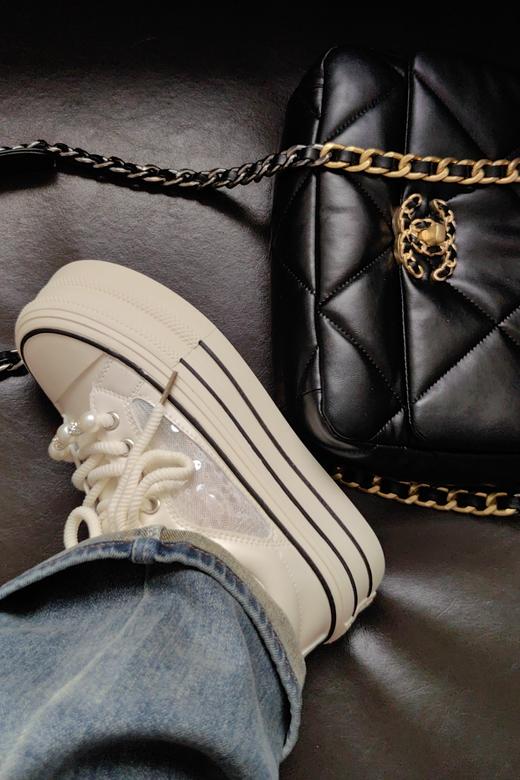 串珠子亮片透视厚底鞋 商品图4