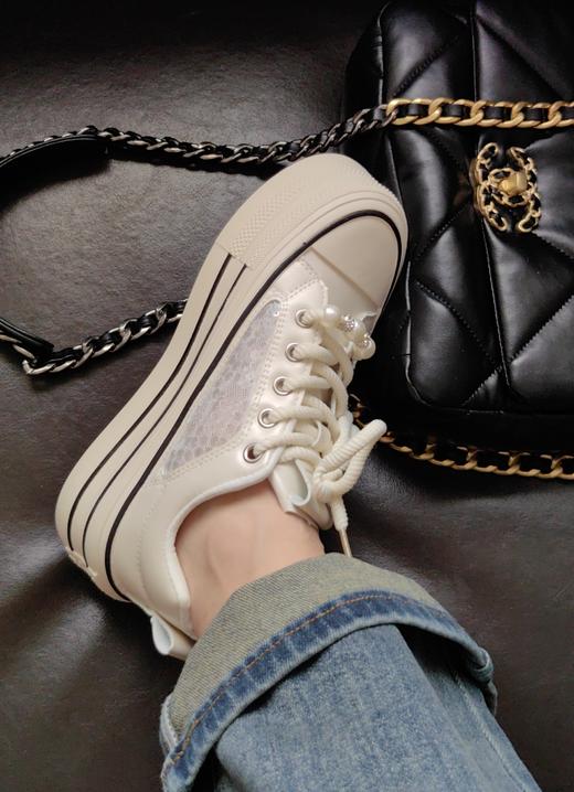 串珠子亮片透视厚底鞋 商品图3