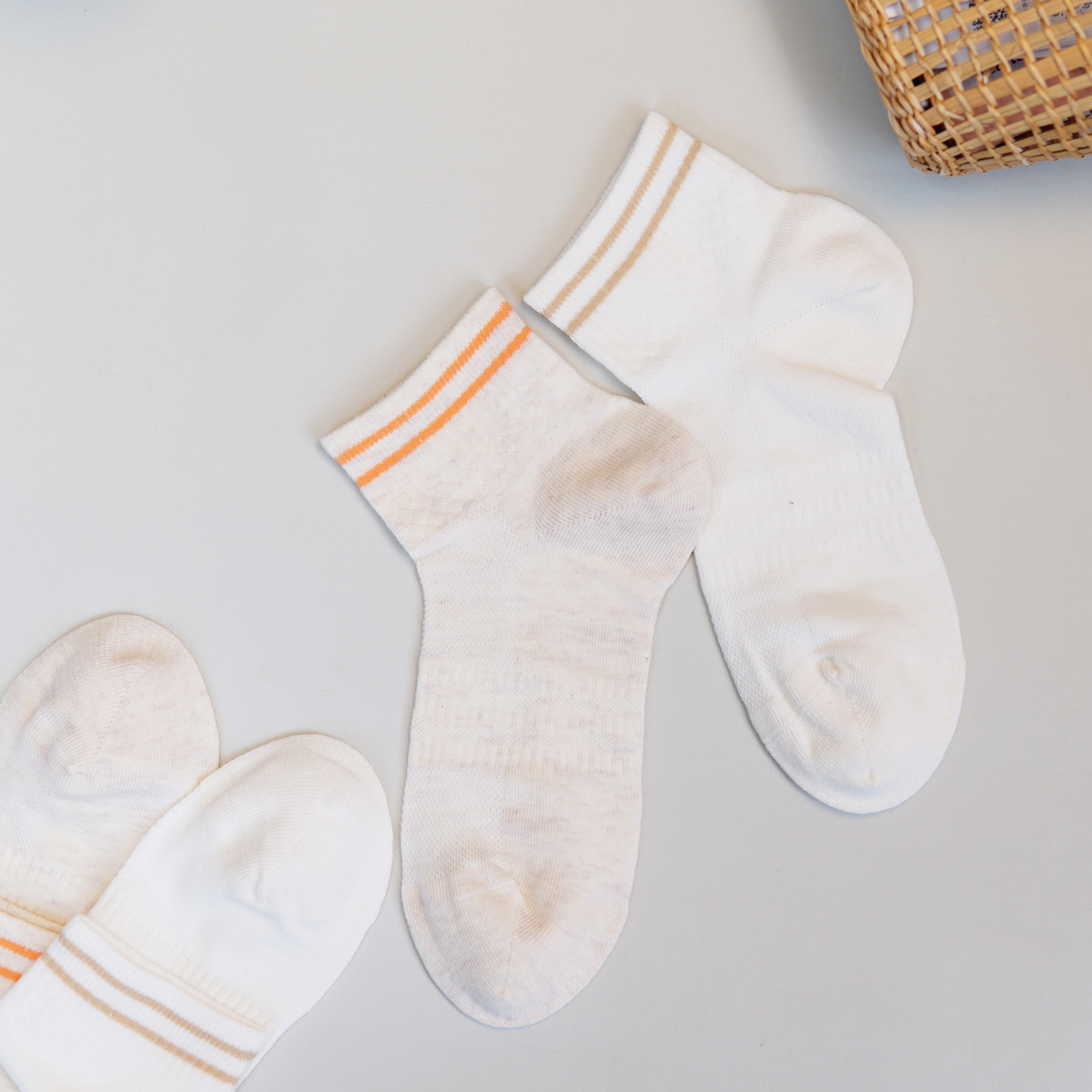 【6双6折】女士夏季薄袜子网面女袜短筒棉袜简约女袜子【2512102】