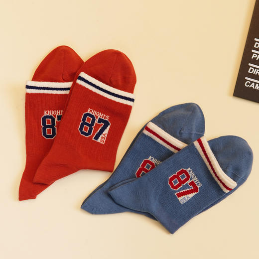 【6双6折】男士春夏中码袜中筒网面薄袜吸汗时尚男袜【2双装 2511102】 商品图1